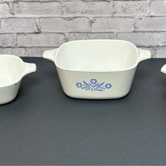 CORNING WARE Vintage Blue Cornflower Set of 3 Dishes 1 3/4 Cups & 2 3/4 Cup - Picture 2 of 16